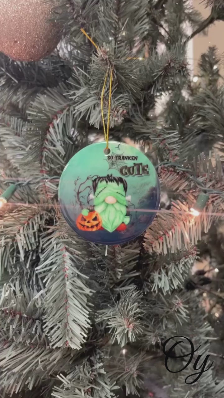 Frankenstein Gnome Halloween Theme Ornament