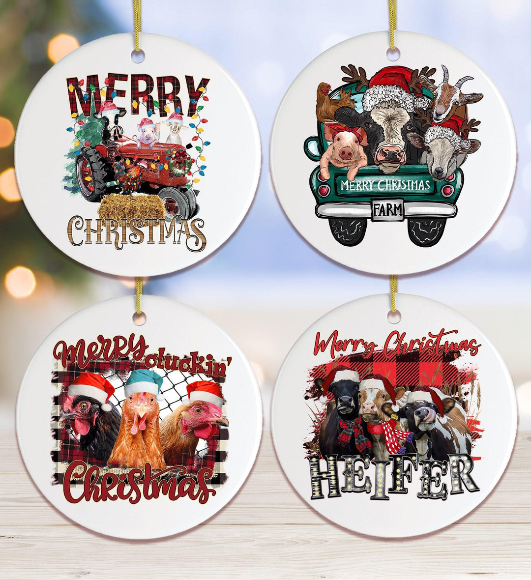 Christmas on a Farm Ornament Bundle Ornament Bundle OrnamentallyYou
