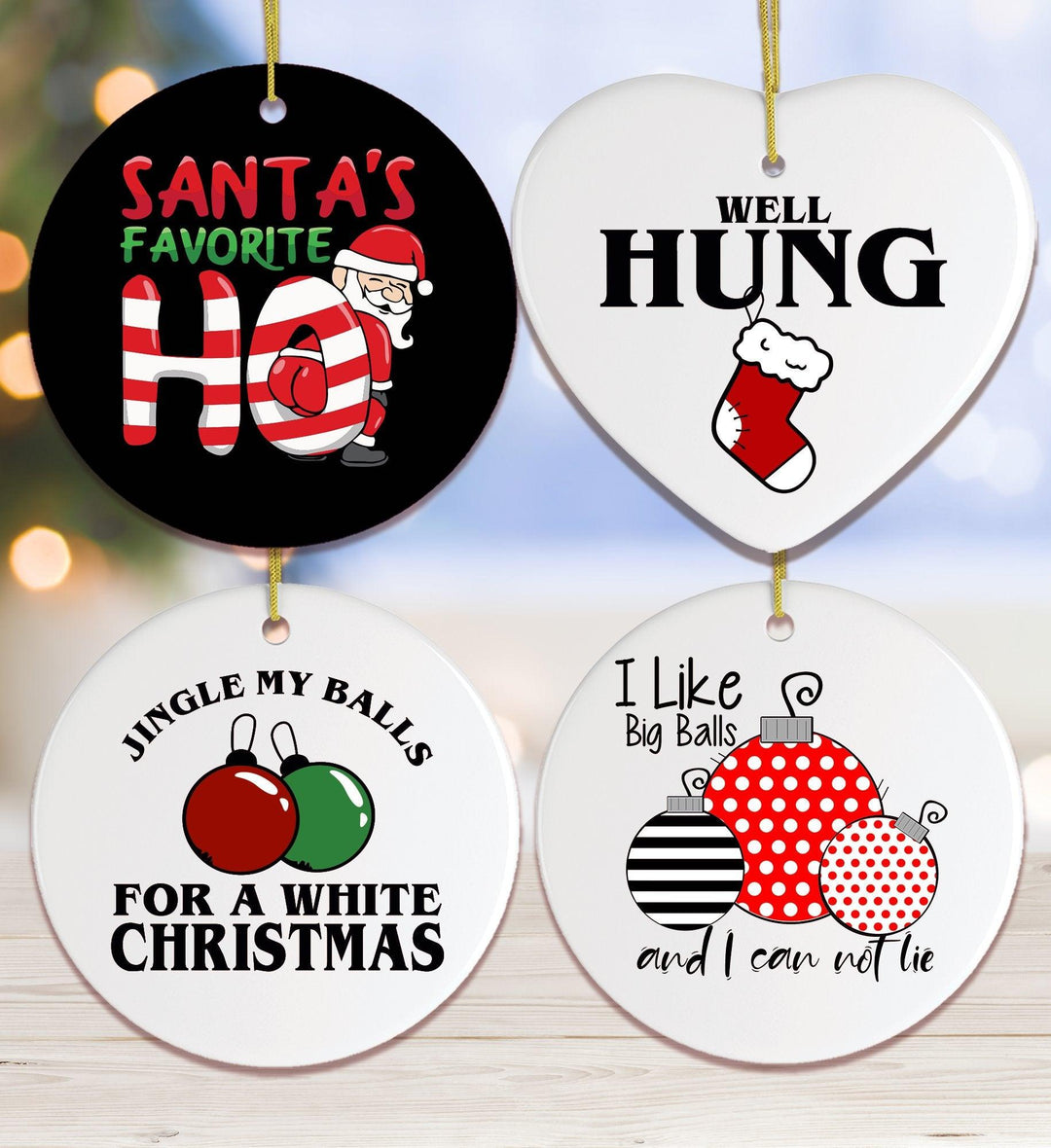 Dirty Joke Christmas Ornament Bundle Ornament Bundle OrnamentallyYou