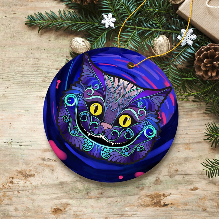 Cheshire Cat Christmas Ornament Ceramic Ornament OrnamentallyYou
