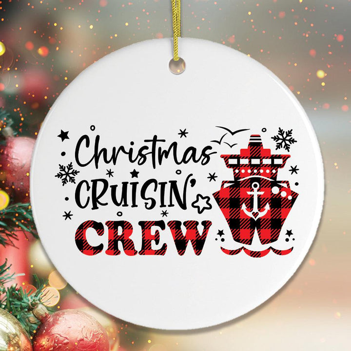 Christmas Cruisin Crew Cruise Ship Themed Ornament Ceramic Ornament OrnamentallyYou Circle