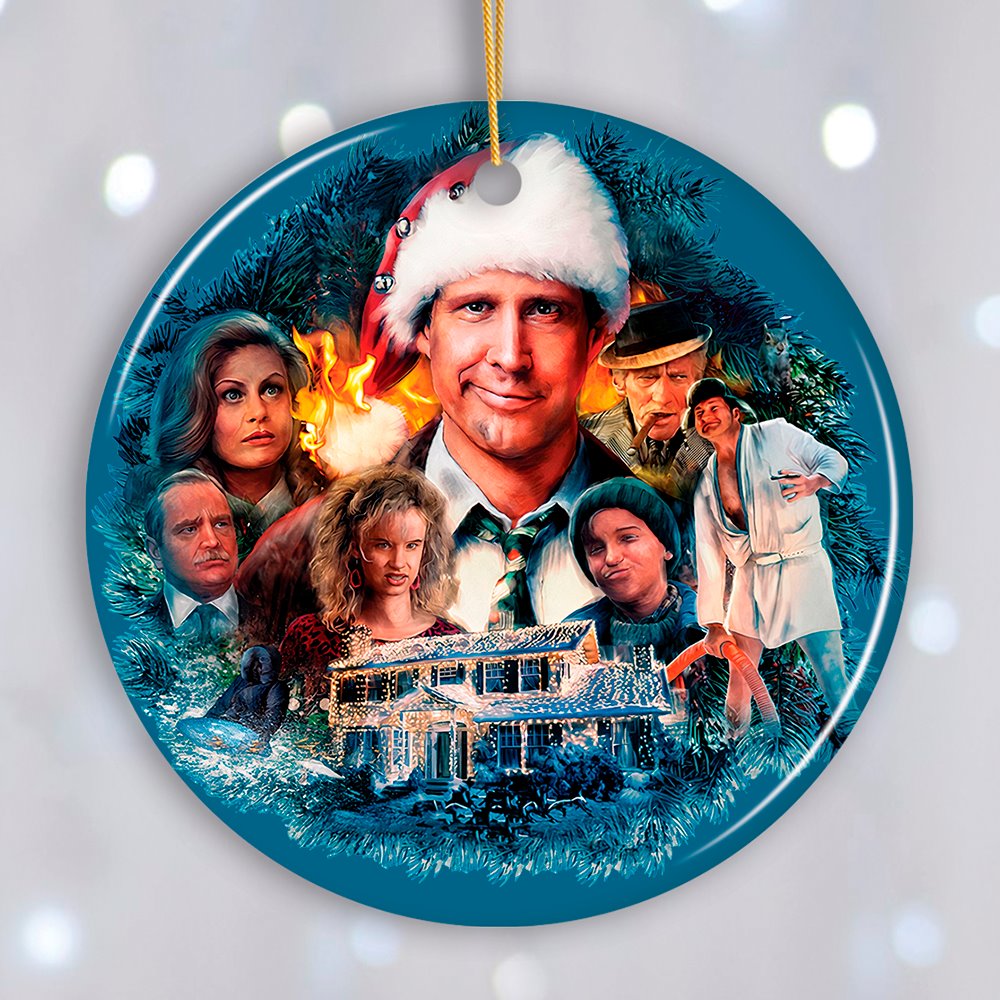 Christmas Vacation Mural Artistic Christmas Ornament, Shitters Full Crew Ceramic Ornament OrnamentallyYou 