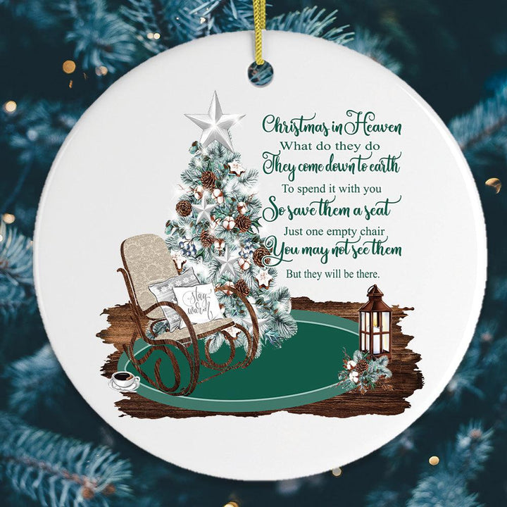 Christmas in Heaven Quote Ornament Ceramic Ornament OrnamentallyYou Version 2