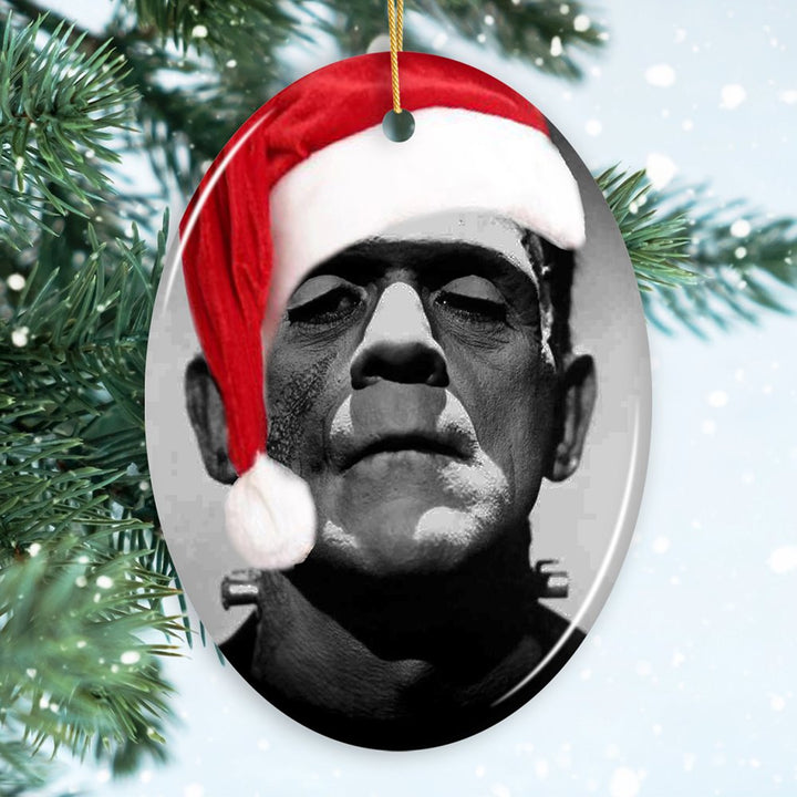 Frankenstein Christmas Ornament Ceramic Ornament OrnamentallyYou Oval