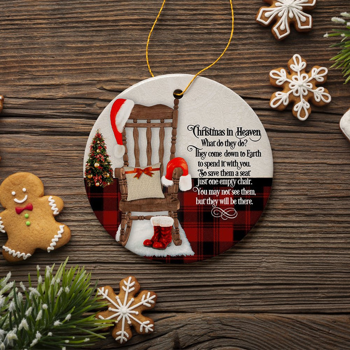 Heaven Chair Quote Christmas Ornament Ceramic Ornament OrnamentallyYou