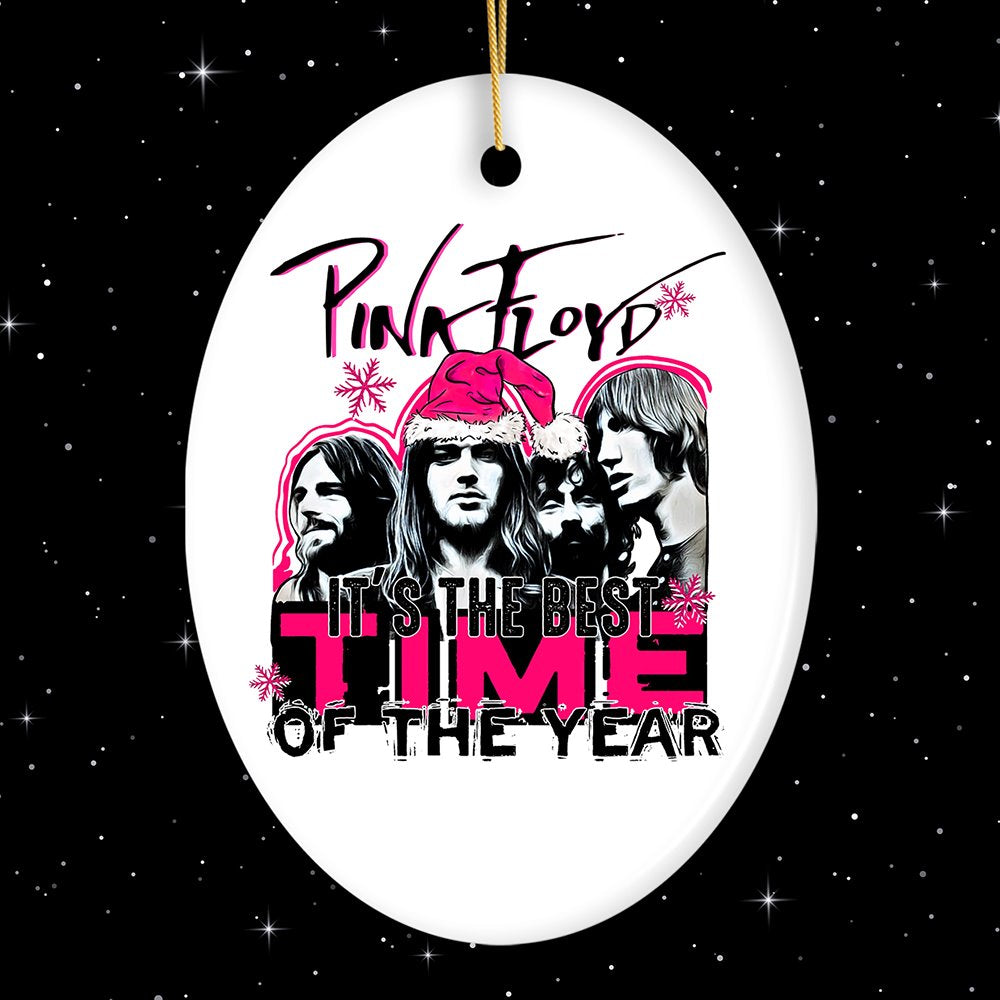 Itโs the Best Time of the Year Psychedelic Rock n Roll Christmas Ornament, Classic Rockstar Theme Ceramic Ornament OrnamentallyYou Oval