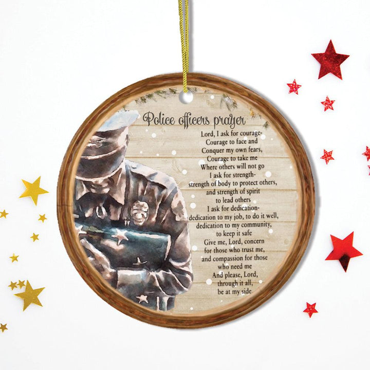 Police Officers Prayer Religious Law Enforcement Christmas Ornament Ceramic Ornament OrnamentallyYou