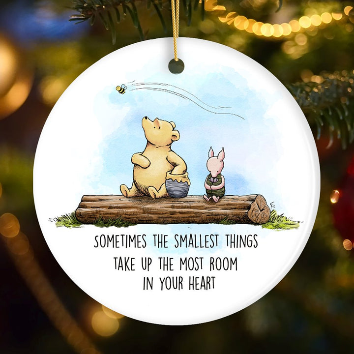 Pooh Bear’s Heartwarming Quote Ornament, Sentimental Appreciation Ceramic Tree Decoration Ceramic Ornament OrnamentallyYou Circle