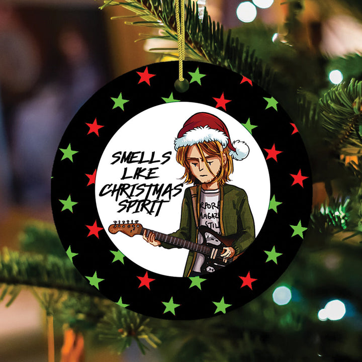 Smells Like Christmas Spirit Rock and Roll Ornament Ceramic Ornament OrnamentallyYou
