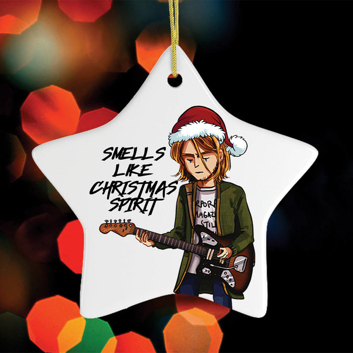 Smells Like Christmas Spirit Rock and Roll Ornament Ceramic Ornament OrnamentallyYou