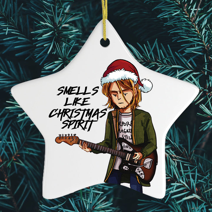 Smells Like Christmas Spirit Rock and Roll Ornament Ceramic Ornament OrnamentallyYou Star