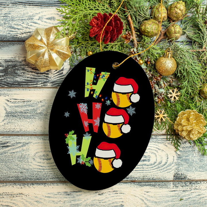 Softball Christmas Ornament Ceramic Ornament OrnamentallyYou