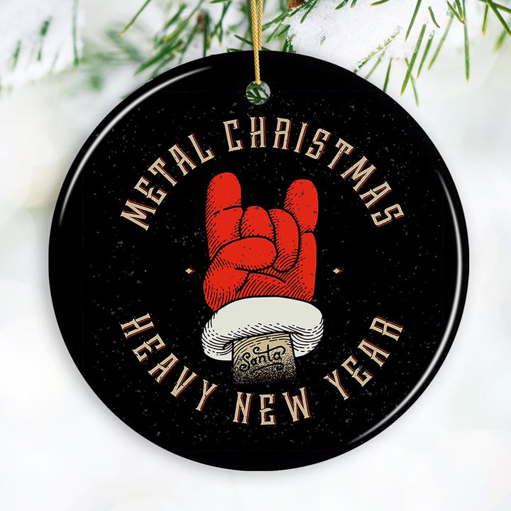 Vintage Heavy Metal Christmas Ornament Ceramic Ornament OrnamentallyYou Circle