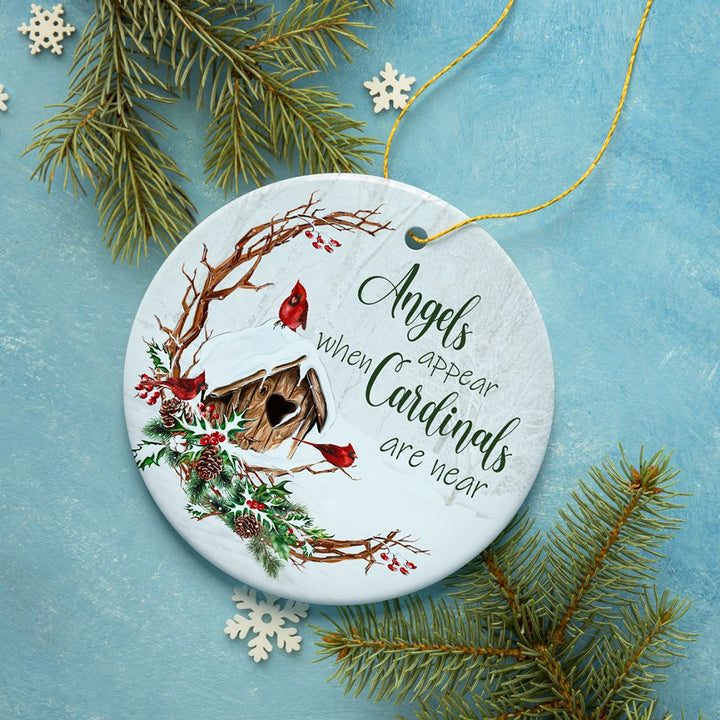 Winter Cardinal Memorial Ornament Ceramic Ornament OrnamentallyYou