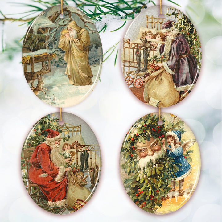 Father Santa Victorian Style Ceramic Christmas Ornament Bundle Ornament Bundle OrnamentallyYou