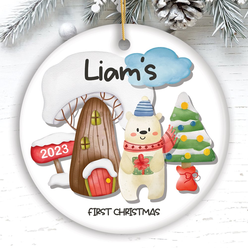 Baby's first christmas fox ornament cheap