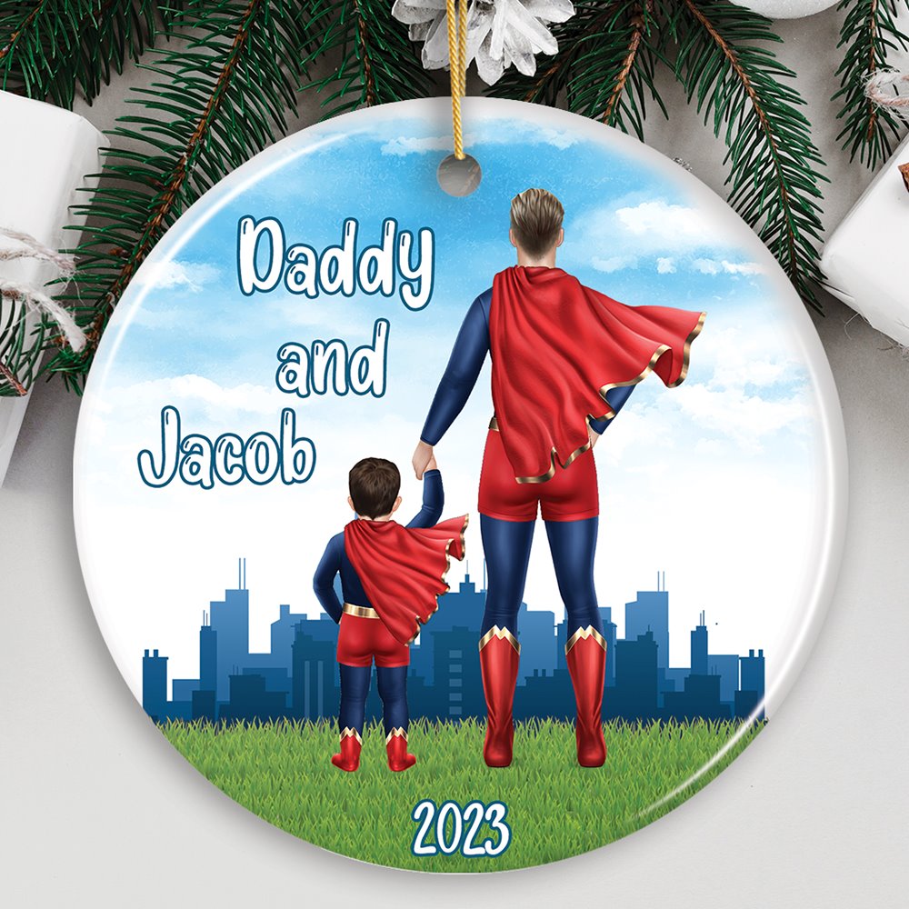 Dad and son store ornament