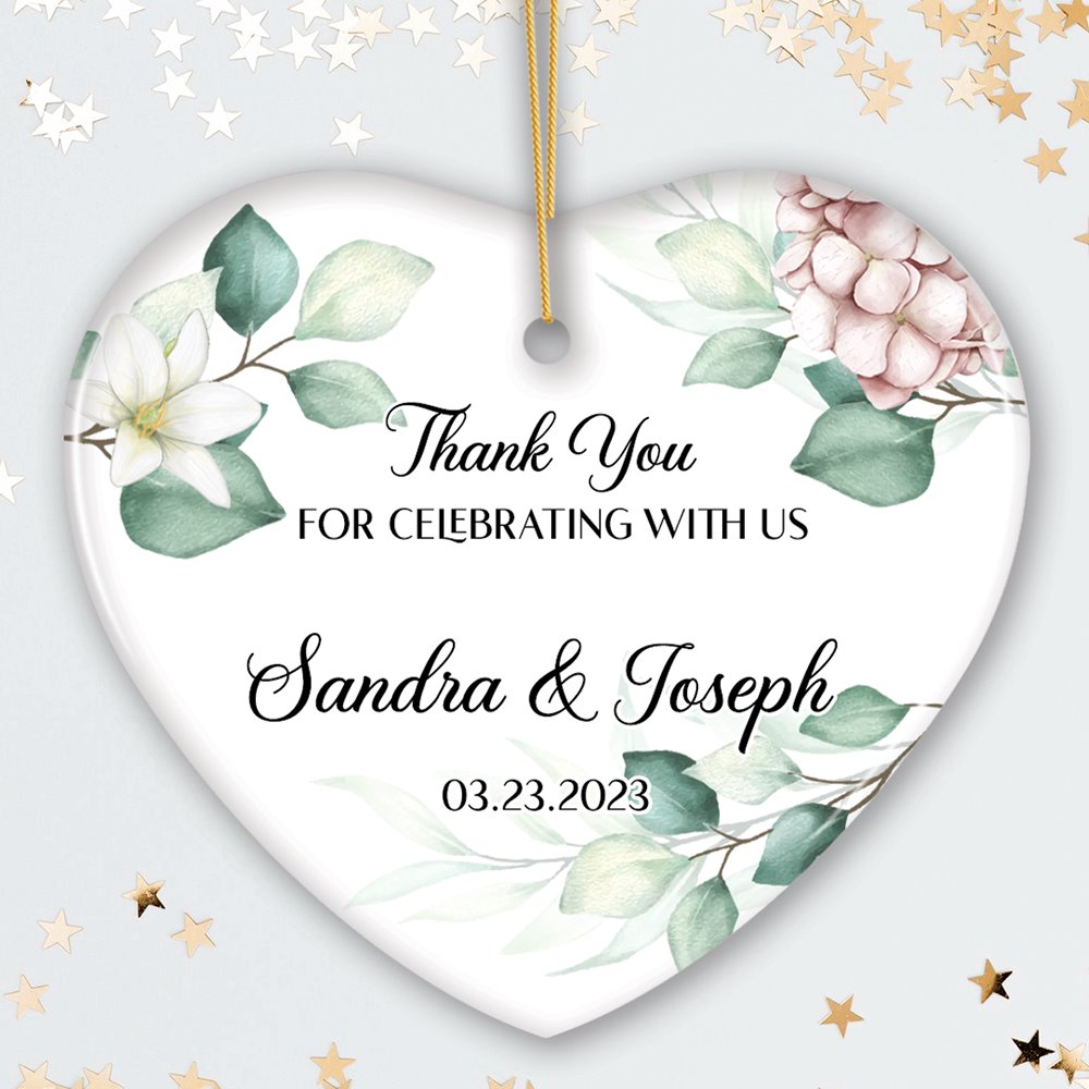 Elegant Wedding Favors Personalized Heart Ornament Ideas for Guests Small Christmas Souvenir
