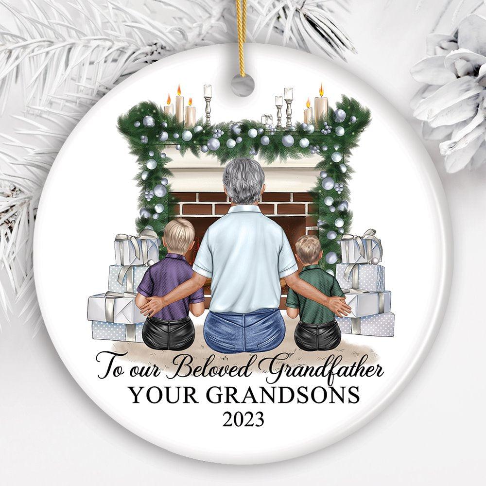 Grandfather and Grandsons Personalized Ornament Gift | OrnamentallyYou
