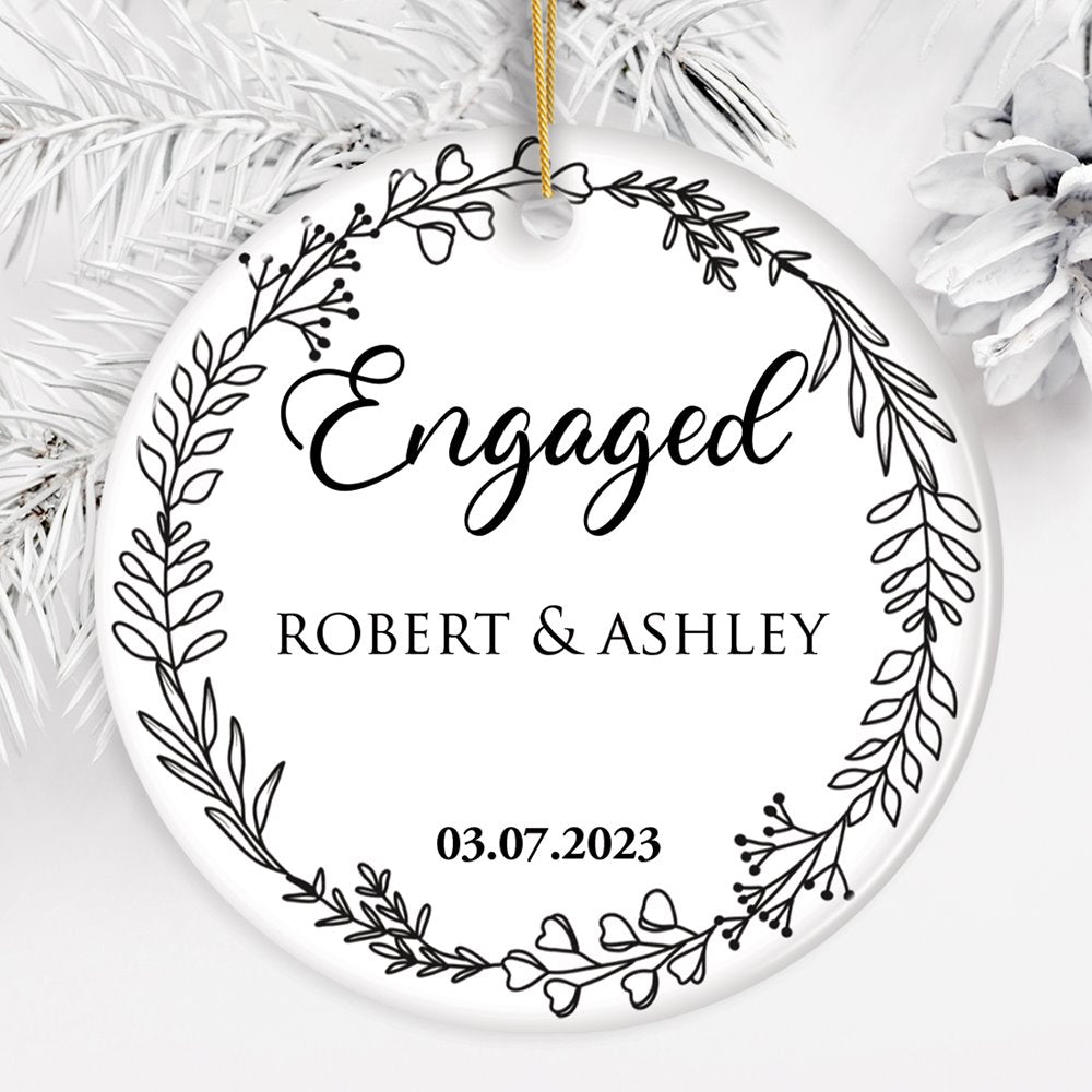 Engaged couple on sale ornament personalized