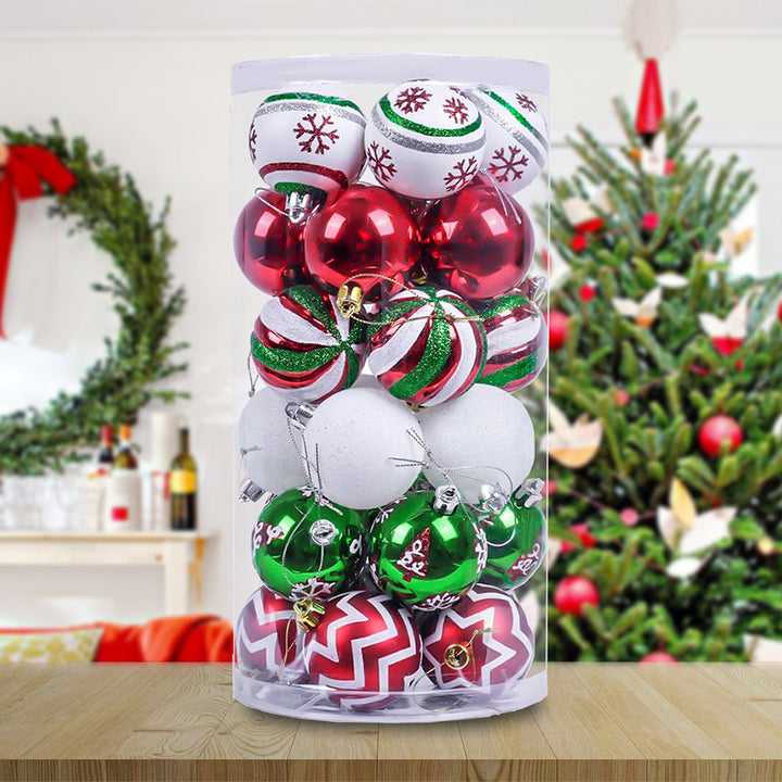 Unique and Sparkling Christmas Bauble Set of 30, Holiday Tree Set Ornament Bundle OrnamentallyYou