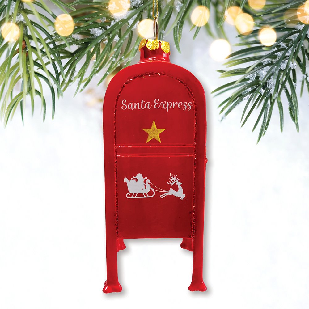 Letters for Santa Mailbox Glass Christmas Ornament Glass Ornament OrnamentallyYou
