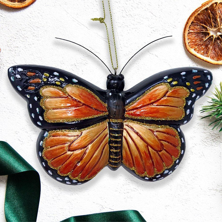 Monarch Butterfly Glass Christmas Ornament Glass Ornament OrnamentallyYou