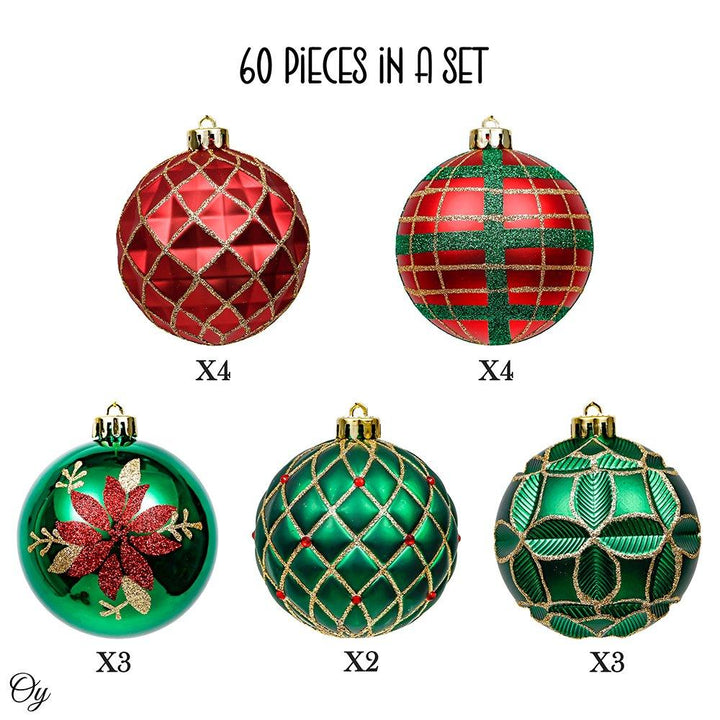Red Green and Gold Majestic Christmas Ornament Bundle Set, 16 Baubles Ornament Bundle Guangdong Eagle Gifts Co., Ltd.