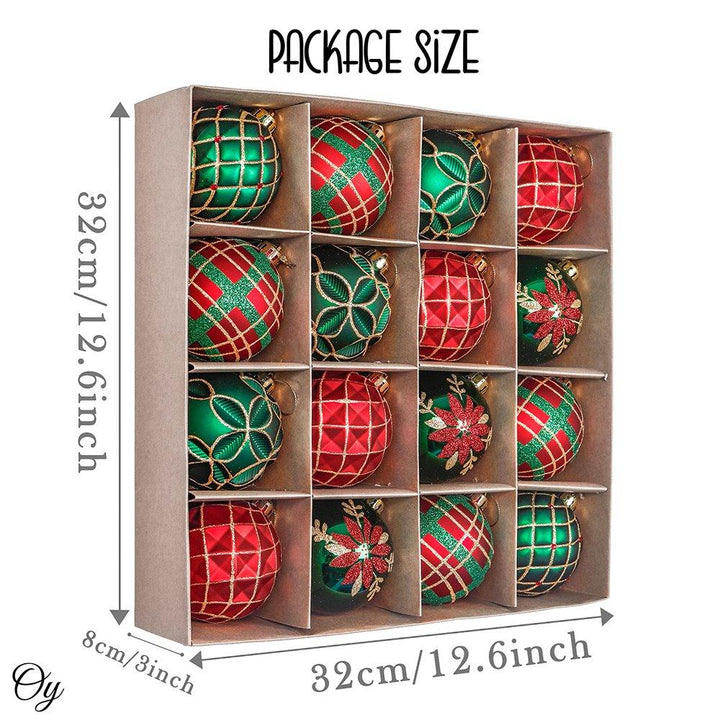 Red Green and Gold Majestic Christmas Ornament Bundle Set, 16 Baubles Ornament Bundle Guangdong Eagle Gifts Co., Ltd.