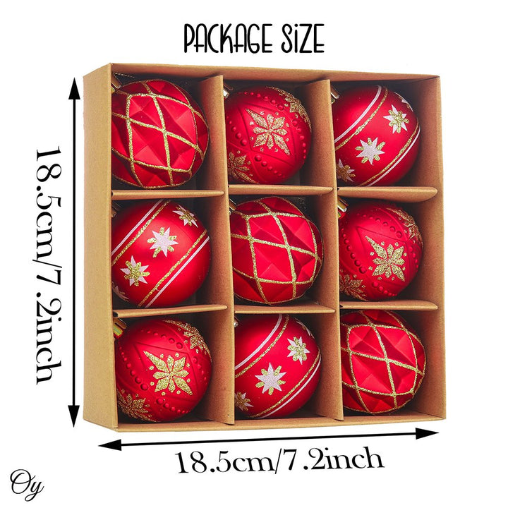 Red and Gold Unique Shatterproof Ornament Bauble Set Ornament Bundle OrnamentallyYou