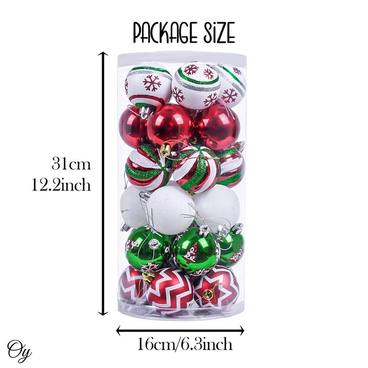 Unique and Sparkling Christmas Bauble Set of 30, Holiday Tree Set Ornament Bundle OrnamentallyYou