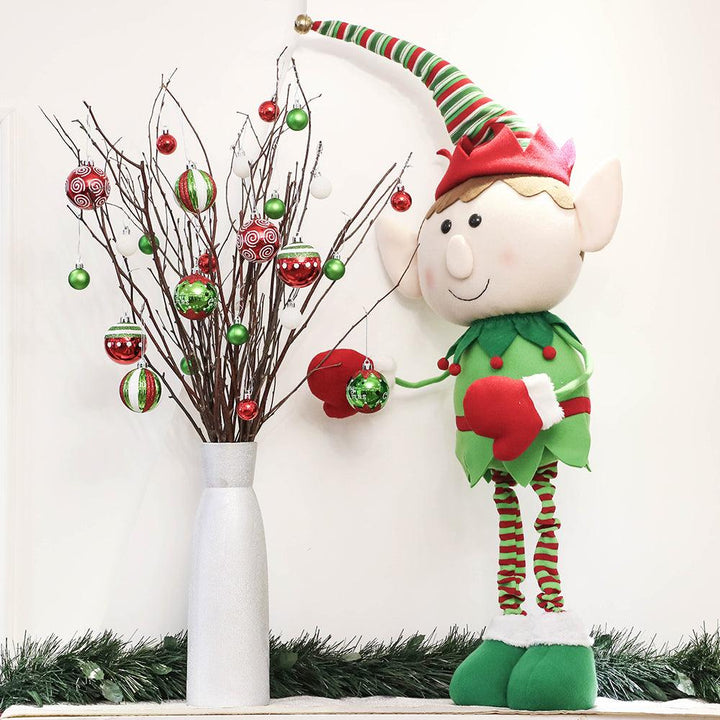 Elf Theme Christmas Ornament Set, 9 Baubles Green and Red Ornament Bundle Guangdong Eagle Gifts Co., Ltd.