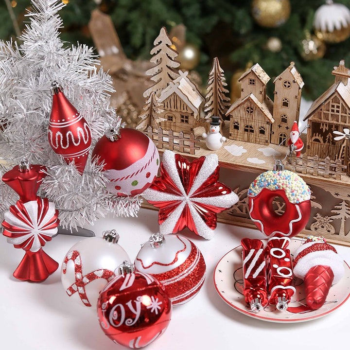 Sweets and Candy Theme Chrismtas Ornament Bundle, Assorted 60 Bauble off Candies, Ice Cream, Donut, and Glittery Round Balls Ornament Bundle Guangdong Eagle Gifts Co., Ltd.