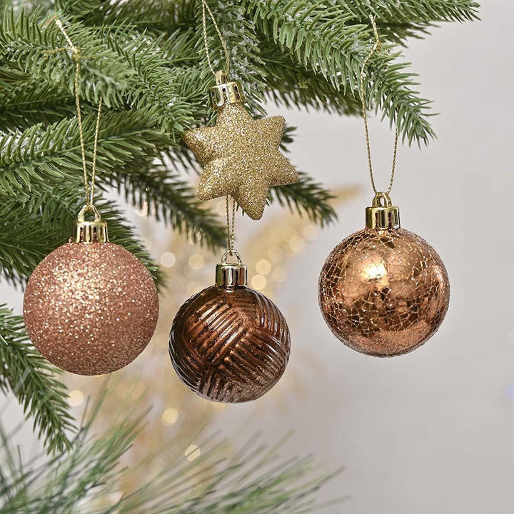 Autumn Color Christmas Ornament Bundle, Assorted 35 Piece Bronze Star and Deer Baubles Ornament Bundle Guangdong Eagle Gifts Co., Ltd.
