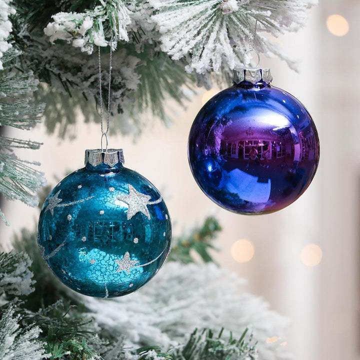 Galactic Space Theme Glass Ornament Bundle, Purple Star Pattern Baubles, Astronaut, Spaceship, and UFO Decorations Ornament Bundle Guangdong Eagle Gifts Co., Ltd. 