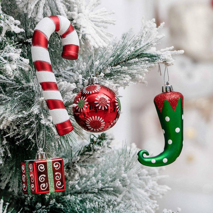 Mega Elf Christmas Ornament Bundle Set, 100 Assorted Baubles of Greens, Reds, Candycanes, and Gift Boxes Ornament Bundle Guangdong Eagle Gifts Co., Ltd.