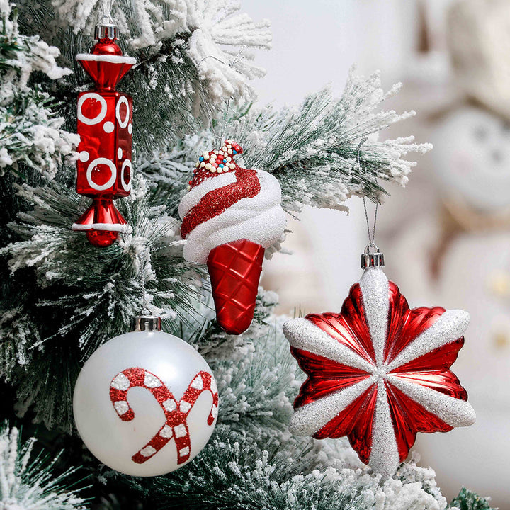 Sweets and Candy Theme Chrismtas Ornament Bundle, Assorted 60 Bauble off Candies, Ice Cream, Donut, and Glittery Round Balls Ornament Bundle Guangdong Eagle Gifts Co., Ltd.