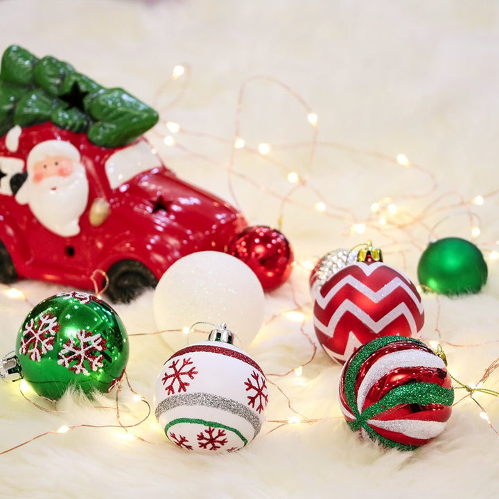 Unique and Sparkling Christmas Bauble Set of 30, Holiday Tree Set Ornament Bundle OrnamentallyYou