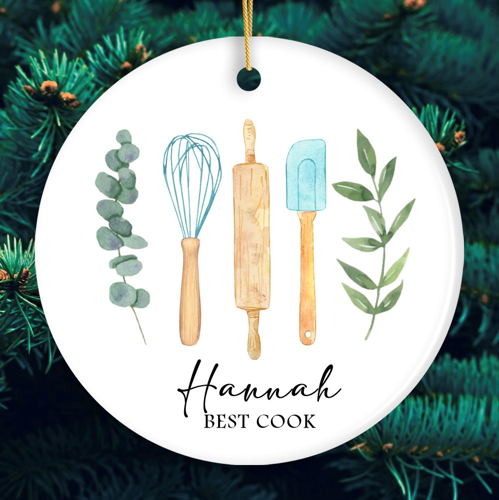 Cook Minimalist Personalized Kitchen Chef Ornament