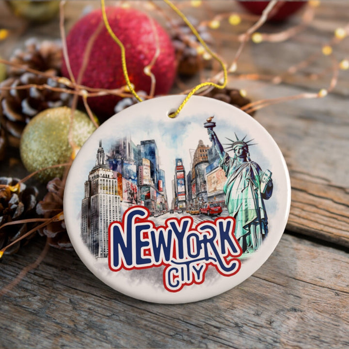 Handmade Artistic New York City Ornament Ceramic Ornament OrnamentallyYou