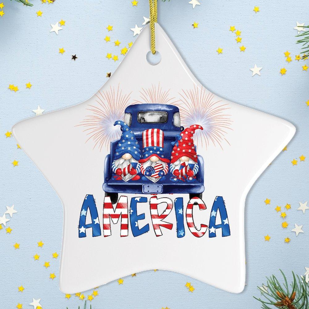 Patriotic America Gnome Ornament Ornament OrnamentallyYou 