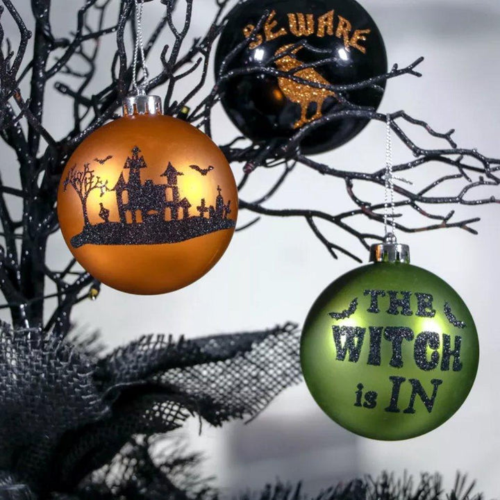 Halloween Ornament Round Ball 16 Piece Set Ornament Bundle OrnamentallyYou