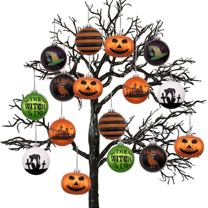 Halloween Ornament Round Ball 16 Piece Set Ornament Bundle OrnamentallyYou