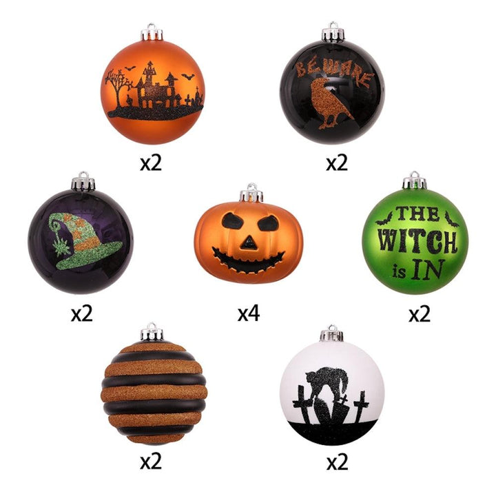 Halloween Ornament Round Ball 16 Piece Set Ornament Bundle OrnamentallyYou