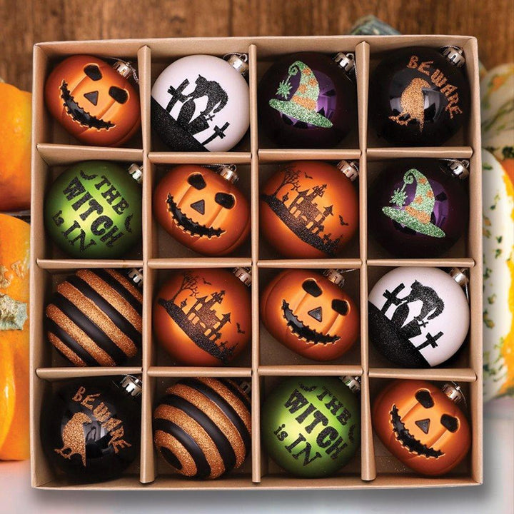 Halloween Ornament Round Ball 16 Piece Set Ornament Bundle OrnamentallyYou