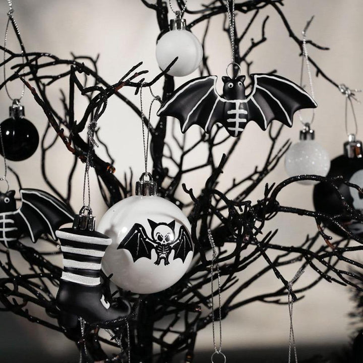 Halloween Skeleton Black and White Ornament Set Ornament Bundle OrnamentallyYou