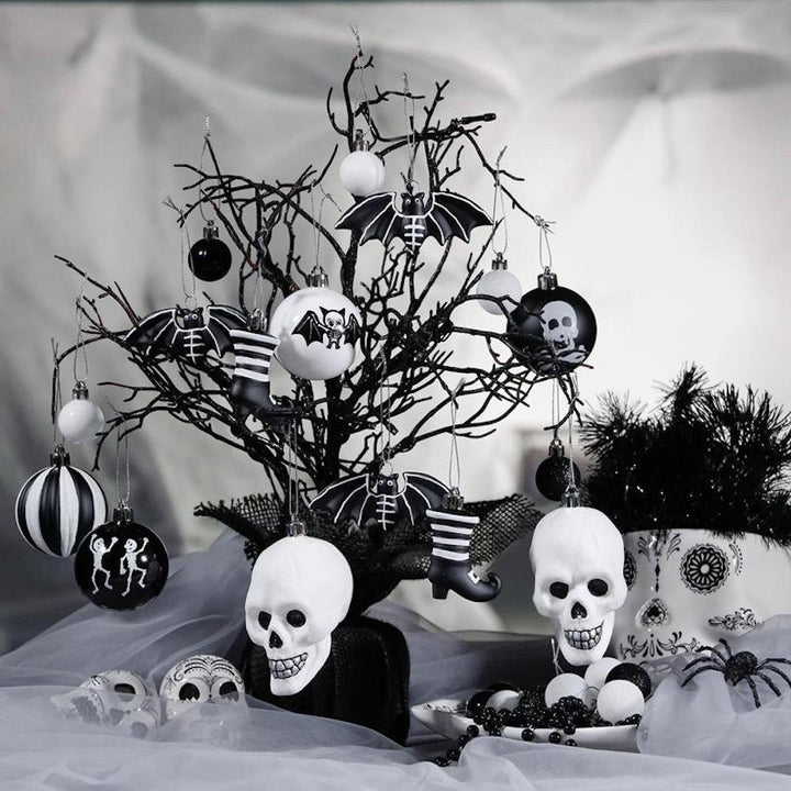 Halloween Skeleton Black and White Ornament Set Ornament Bundle OrnamentallyYou
