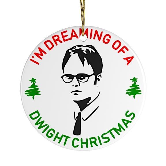 I'm Dreaming of a Dwight Christmas Ornament, Funny Office TV Show Decoration Ornament OrnamentallyYou