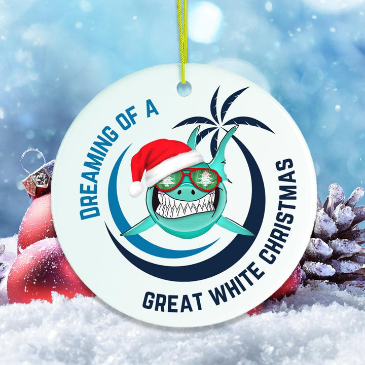 I’m Dreaming of a Great White Christmas Shark Ornament Ceramic Ornament OrnamentallyYou