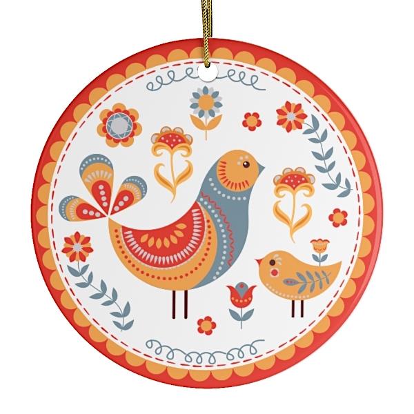Scandinavian Folk Bird Christmas Ornament Ornament OrnamentallyYou